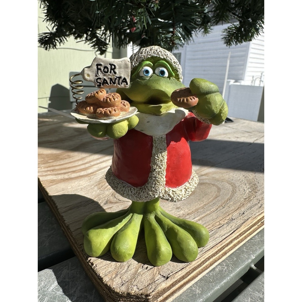 Bobble Bods By Russ Santa Cookies Frog Christmas Figurine‎ Bobble Head Holiday